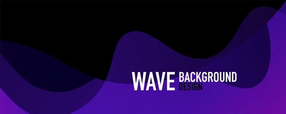 Abstract background - shiny fluid gradients and overlapping waves. Vector Illustrazione stock
