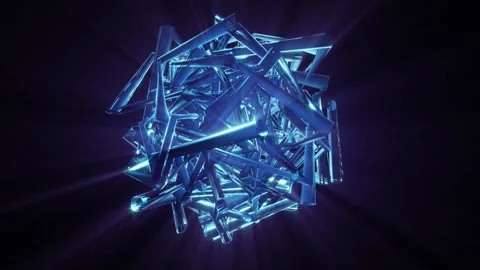 Abstract background shiny futuristic object rotating moving loop Video stock 164721850