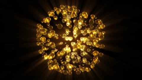 Abstract background shiny futuristic object of gold spheres rotating Stock-Footage 164722163