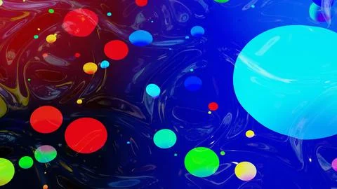 Abstract background of shiny glossy surface like wavy blue liquid with rainbow 스톡 일러스트