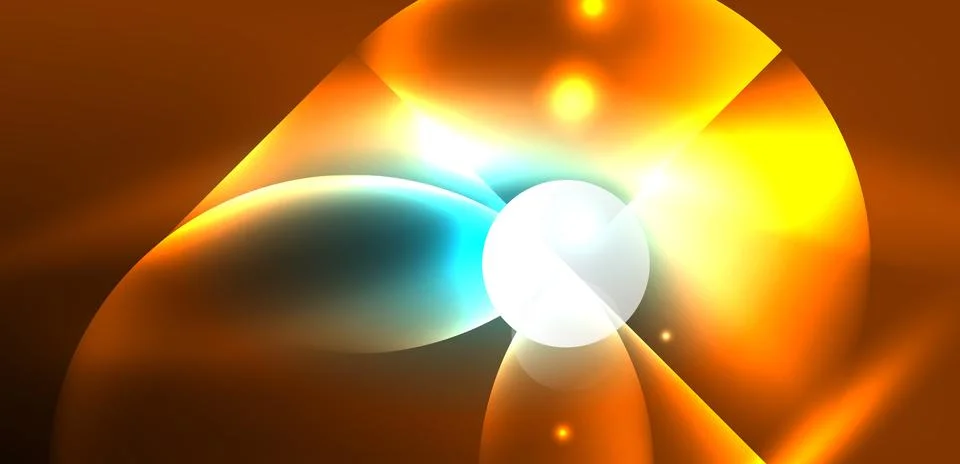 Abstract background shiny glowing neon color round elements and circles. Techno イラスト素材