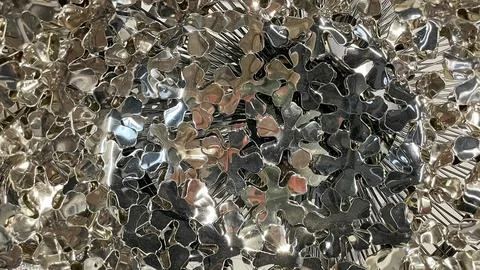 Abstract background of shiny reflective silver metal elements in a stylized.. Foto stock