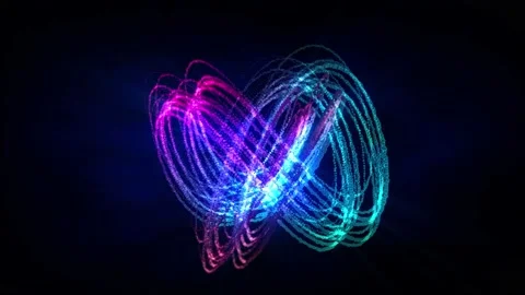 Abstract background shiny stripes geometry structure transforms in space loop. Stock Footage 150206734