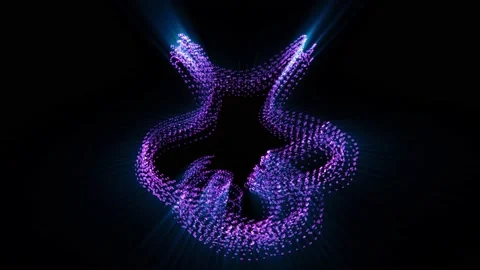 Abstract background shiny stripes geometry structure transforms in space loop. Video stock 152018720