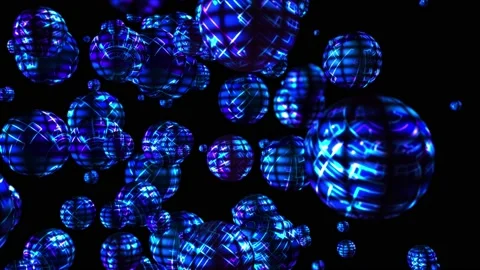 Abstract background shiny translucent spheric objects rotating fluctuating Stock-Footage 156404955