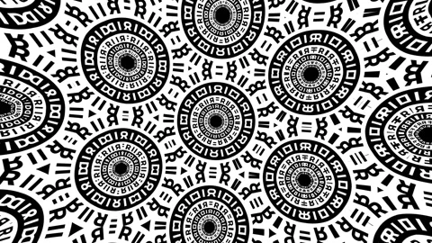 Abstract background showcasing mandala kaleidoscope patterns of alphabet letters Stock Footage 333038262
