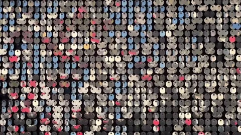 Abstract background with silver disco shiny on the wall. Stock Footage 292997673