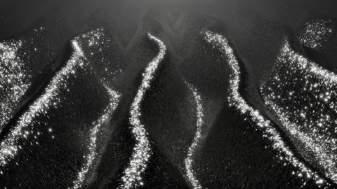 Abstract background with silver magic shiny glow glitter lines and waves Stock Footage 242004651