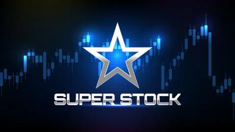 Abstract background of silver star super stock market and indicator candle gr Stock Illustration