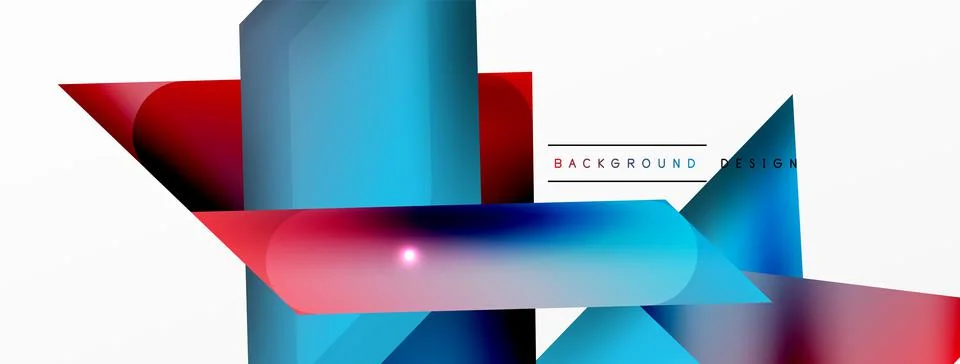 Abstract background. Simple color geometric shapes composition with 3d effect Stockillustratie