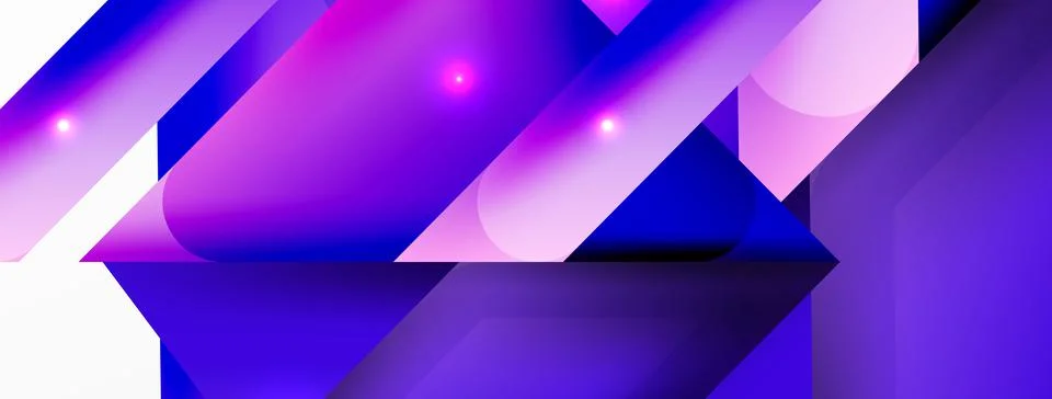 Abstract background. Simple color geometric shapes composition with 3d effect Stock Illustration