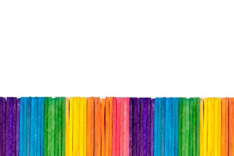 Abstract background, a simple fence border made of ice cream / popsicle stick Stock Photos