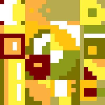 Abstract background. Simple pixel Eco pattern. Mosaic art with red, yellow and Stock Illustration