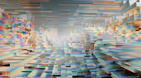 Abstract background simulating a 3D glitch effect with vibrant distortion Video stock 314826317