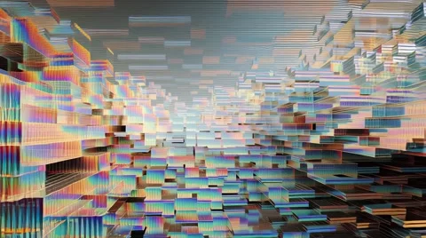 Abstract background simulating a 3D glitch effect with vibrant distortion Video stock 314828413