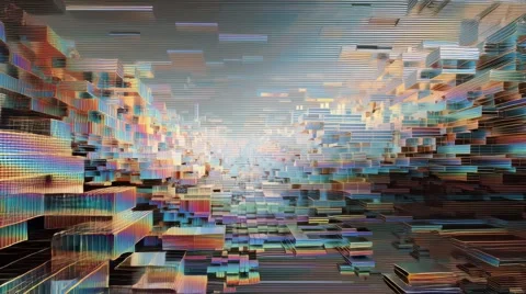 Abstract background simulating a 3D glitch effect with vibrant distortion Video stock 314828516