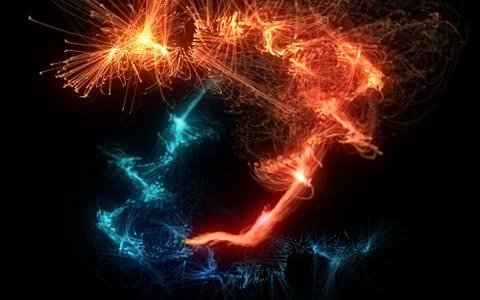 Abstract background simulating energy clots in space Stock Photos