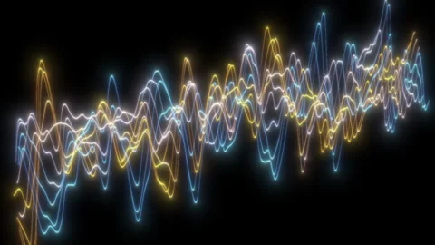 Abstract background of sine wave colored lines 1 Stock Footage 303056307