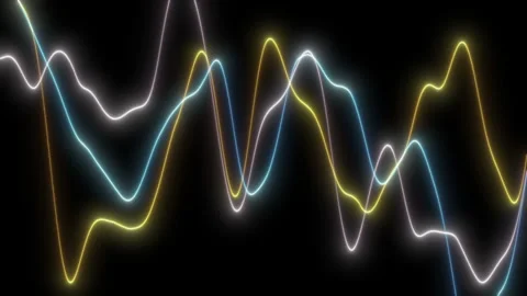 Abstract background of sine wave colored lines 2 Stock Footage 303056314