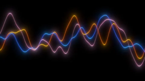 Abstract background of sine wave colored lines 4 Stock Footage 303056403