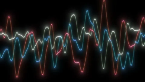 Abstract background of sine wave colored lines 3 Stock Footage 303056412