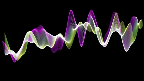 Abstract background of sine wave colored lines Stock Footage 303056800