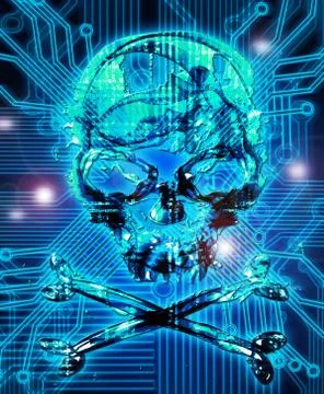 Abstract background with skull digital illustration Stock Illustration