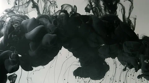 Abstract background. Slow motion of liquid black ink Video stock 160968210