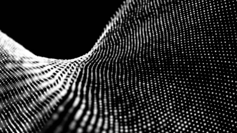 Abstract background of slowly moving white particles with blue rays. animated ab Stock Footage 117003190