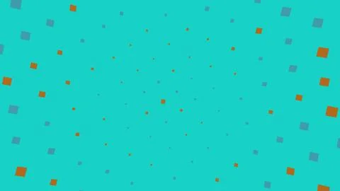 Abstract background with small floating orange and blue squares Stock Illustration