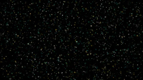 Abstract background of small, glowing particles floating in darkness, creating Stock Footage 344240796