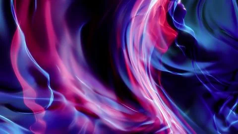 Abstract background with smooth blue and pink smoke patterns on a dark back.. Stock Illustration