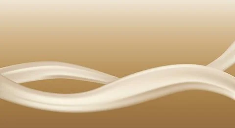 Abstract background smooth, elegant cream colored wavy ribbon flowing acros.. Stock Illustration