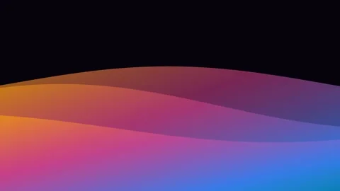 Abstract background with smooth flowing colorful waves and dark negative spac Video stock 338312010