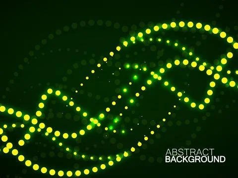 Abstract background of smooth glowing dotted lines, halftone wave. Vector Illustrazione stock
