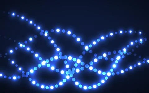 Abstract background of smooth glowing dotted lines, halftone wave. Vector Stock Illustration