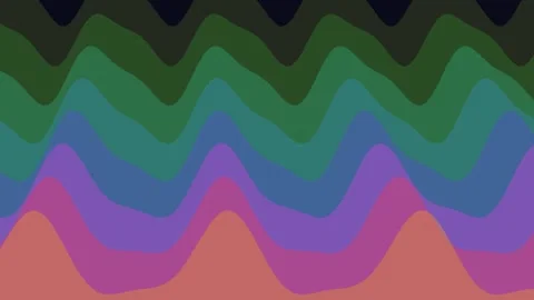 Abstract background with smooth horizontal waves of colorful gradient bands Video stock 335117318