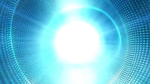 Abstract background. Smooth motion of hi-tech blue dots and white shine. Stock Footage 79684728