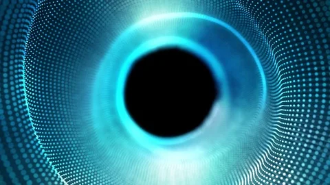 Abstract background. Smooth motion of hi-tech blue dots and black spot. Stock-Footage 79684793