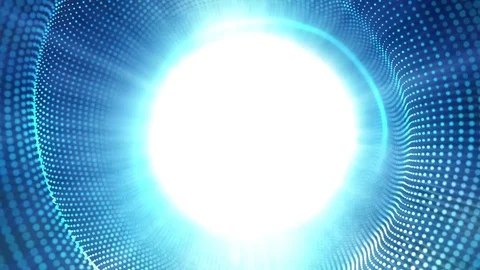 Abstract background. Smooth motion of hi-tech blue dots and white shine. Stock Footage 79685818