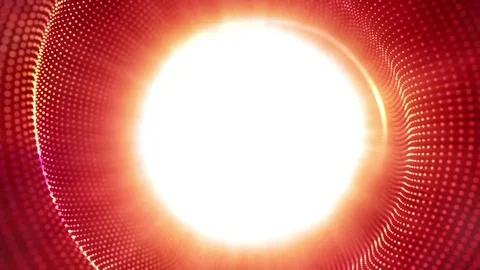 Abstract background. Smooth motion of hi-tech red dots and white shine. Stock-Footage 79686541