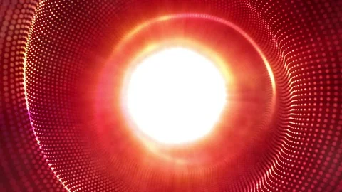 Abstract background. Smooth motion of hi-tech red dots and white shine. Stock Footage 79702609