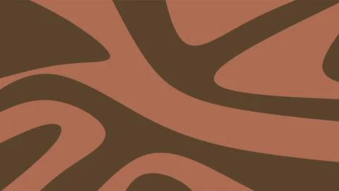 Abstract background with smooth, organic wavy lines in warm brown and terra.. 库存插图