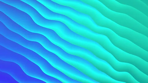 Abstract background with smooth wavy layers in shades of blue and turquoise. Blu Stock Footage 307182895