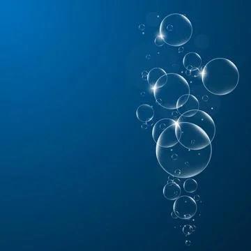 Abstract background with Soap bubbles on Dark Blue background .vector design  Stock Illustration