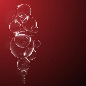 Abstract background with Soap bubbles on Dark Red background .vector design e Stock Illustration