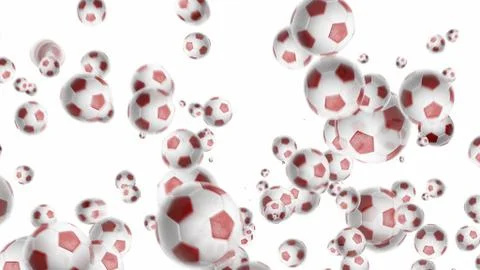 Abstract background with soccer balls on white backdrop. 3d illustration Stock Illustration