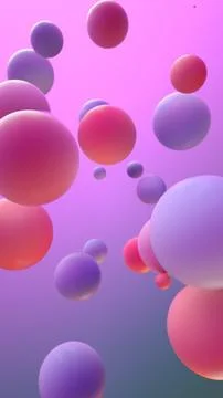 Abstract background with soft colored balls. 3D animation. Stock Illustration