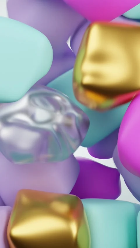 Abstract background with soft falling cubes of different colors. Looped video Stock-Footage 260643592