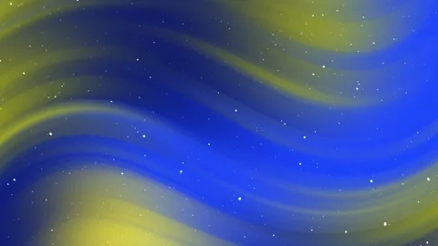 Abstract Background with Soft Flowing Gradient Blue and Yellow Waves Stock Footage 337409403